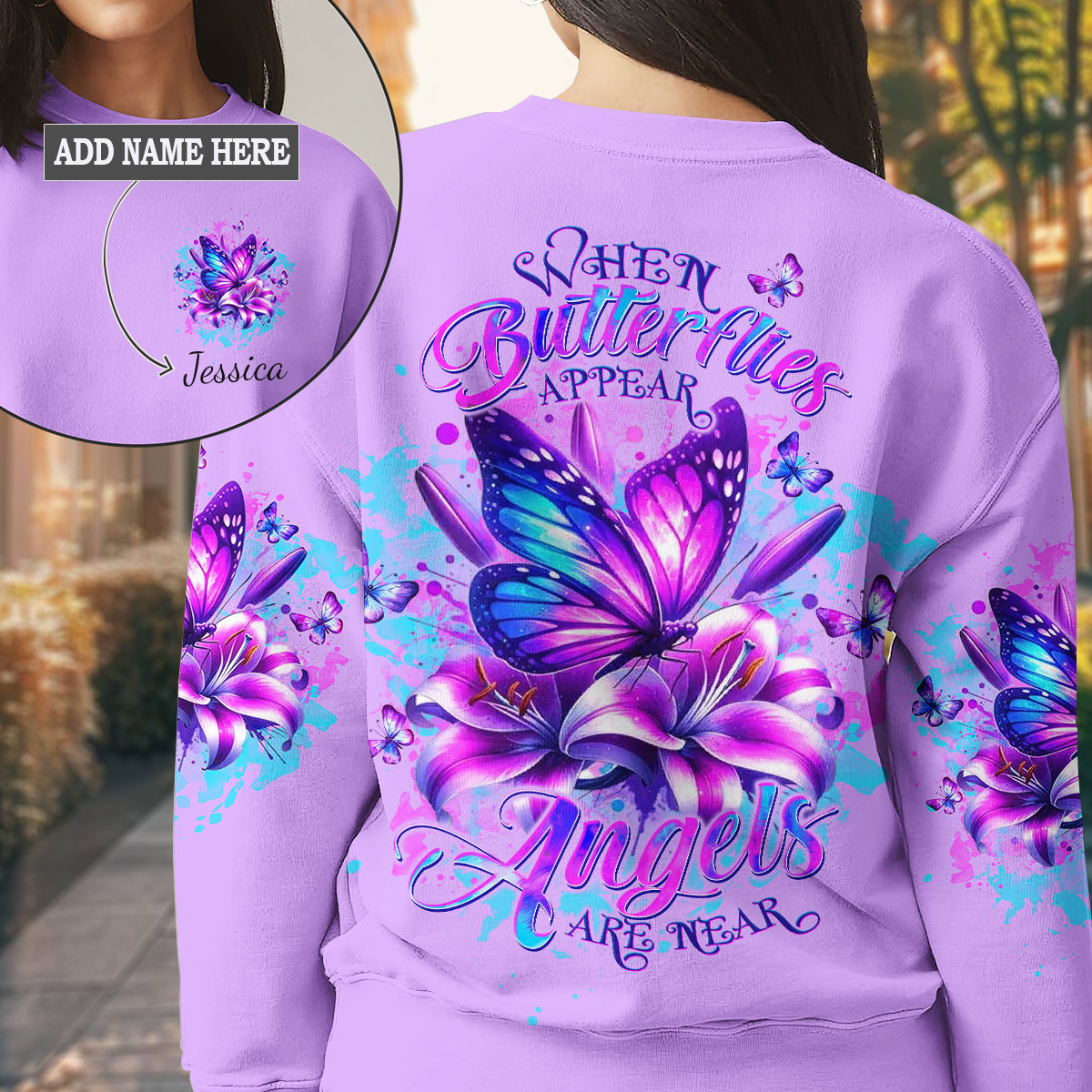 When Butterflies Appear Angels Are Near Sweatshirt