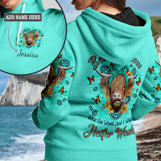 Living Life Somewhere Between Jesus Heifer Hoodie 1