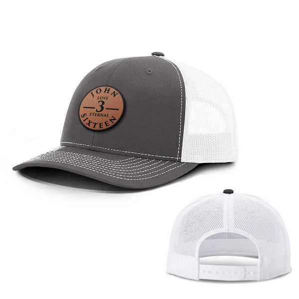 John 3 Sixteen Leather Patch Hats