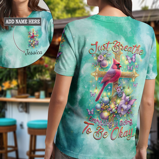 Just Breathe Cardinal Christmas T-Shirt