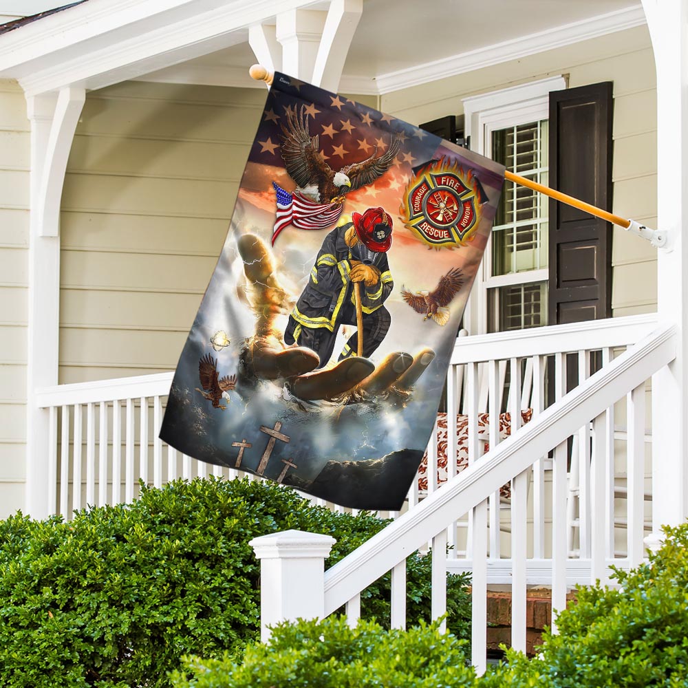 Firefighter Jesus Eagle Flag