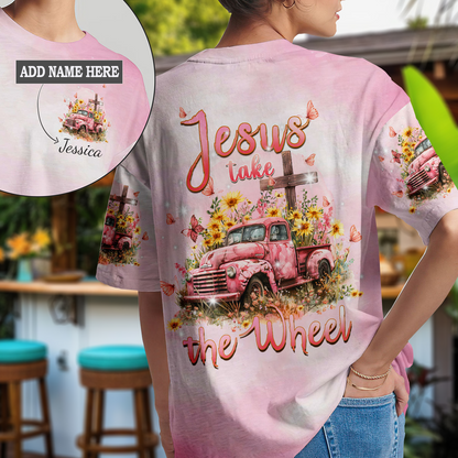 Jesus Take The Wheel Flower Truck T-Shirt 12