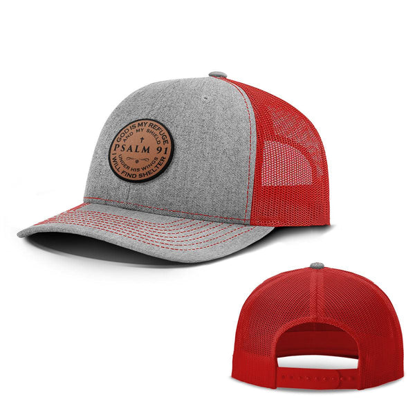 Psalm 91 Circle Leather Patch Hats