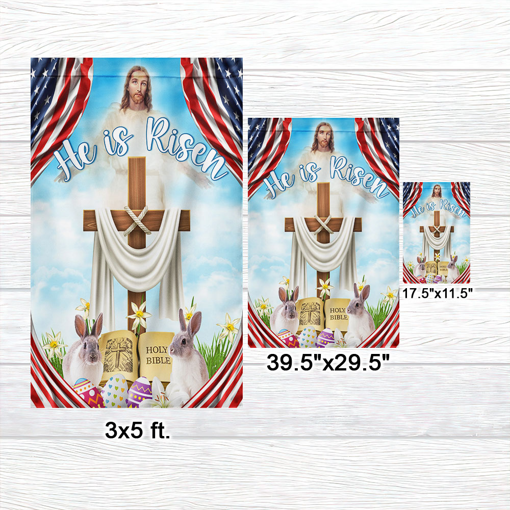 Easter Day Rabbit Flag He Is Risen Jesus Christ Flag