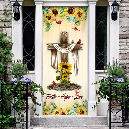 Jesus Cross. Faith - Hope - Love Door Cover