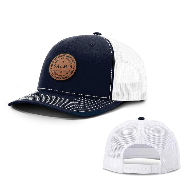 Psalm 91 Circle Leather Patch Hats