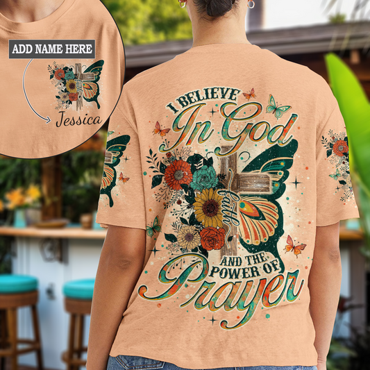 I Believe In God Butterfly Women's All Over Print T-Shirt