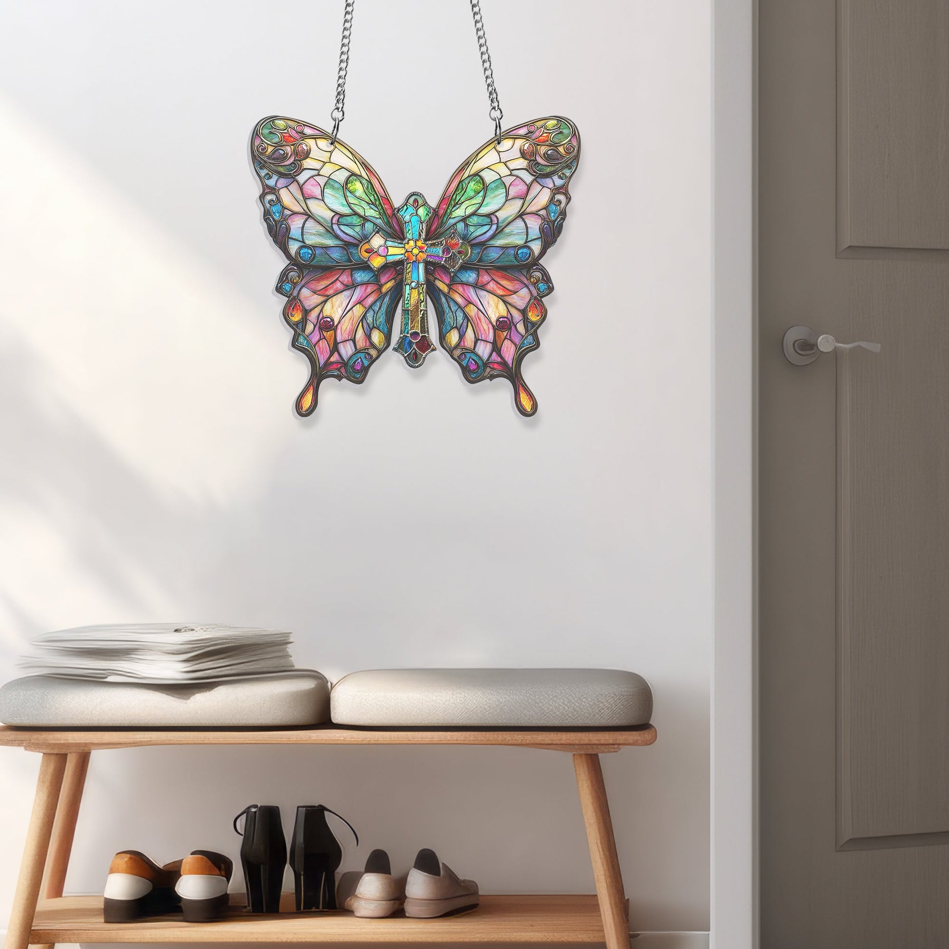 Christian Butterfly Acrylic Suncatcher Hanging