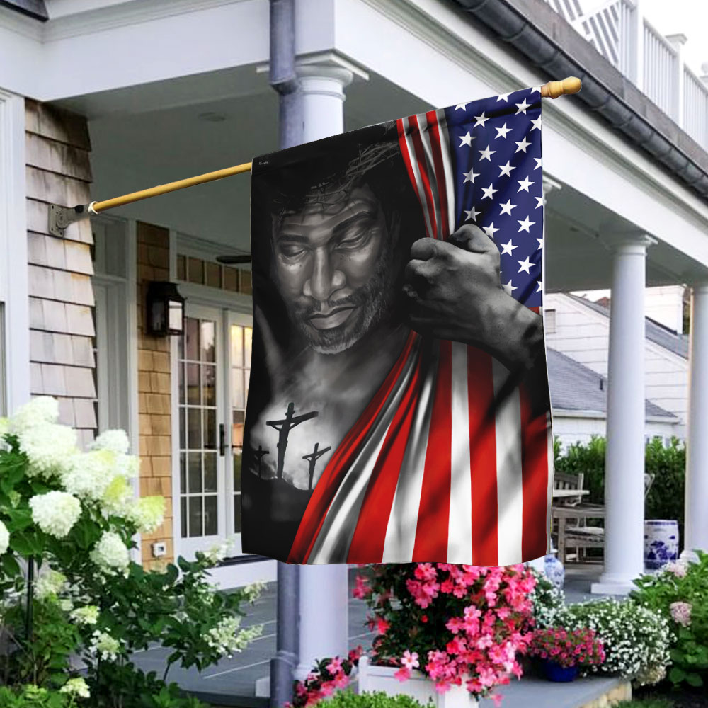 Jesus Flag Black Jesus American US Flag