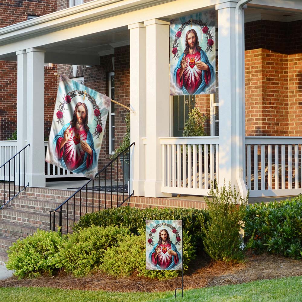 The Sacred Heart of Jesus Religious Flag