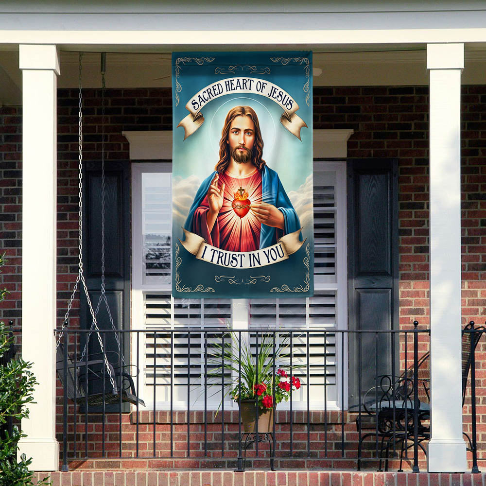 Sacred Heart Of Jesus I Trust In You Flag