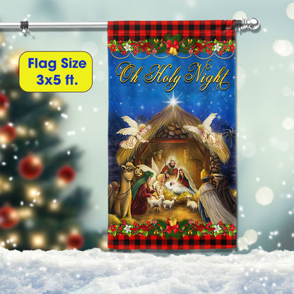 Nativity of Jesus Oh Holy Night  Jesus Christmas Flag
