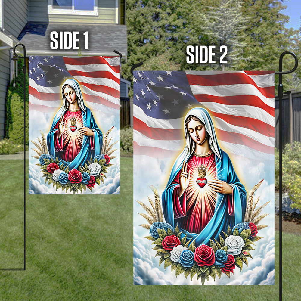 FLAGWIX The Immaculate Heart of Mary American Flag