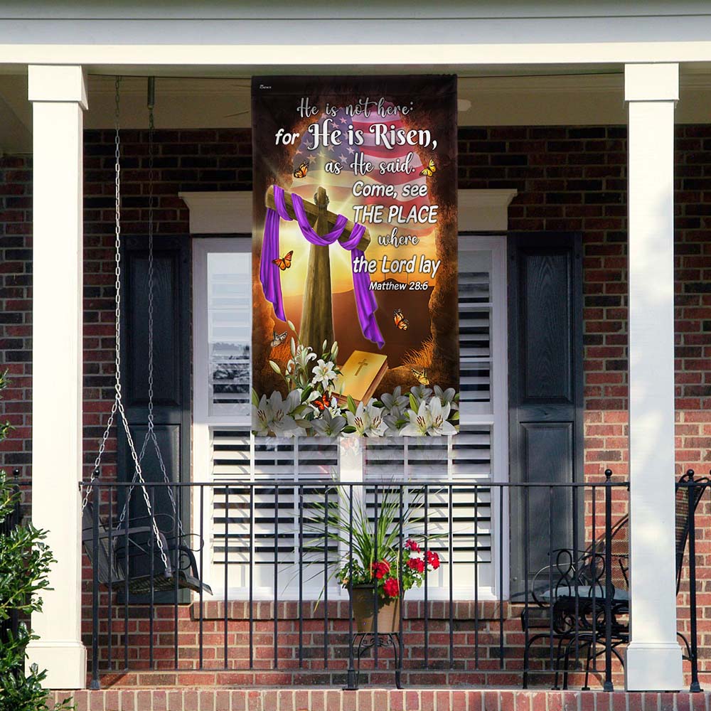 FLAGWIX Resurrection of Jesus Tomb Easter Jesus He Is Not Here For He Is Risen Christian Flag