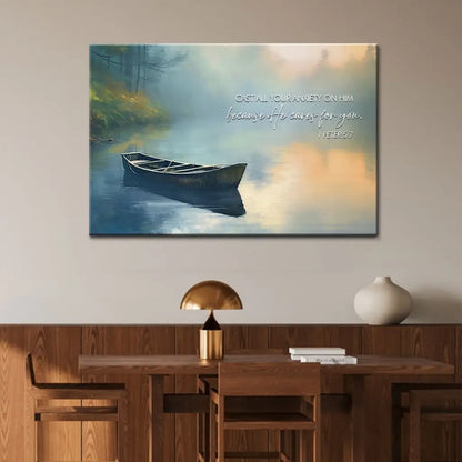 1 Peter 5:7 Cast All Your Anxiety on Him Wall Art Canvas