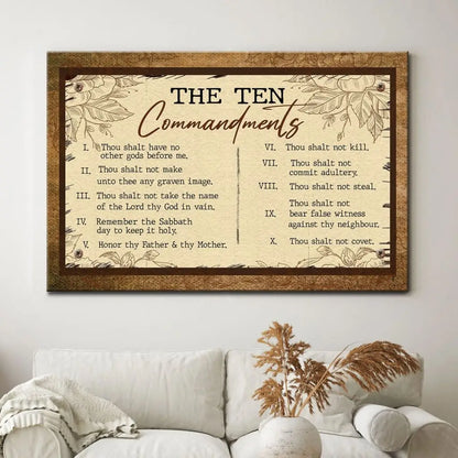 10 Commandments Wall Art Canvas