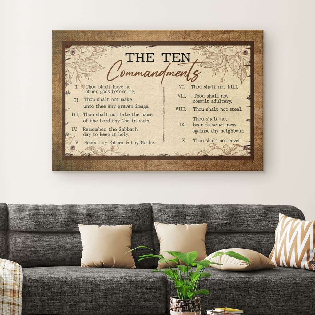 10 Commandments Wall Art Canvas