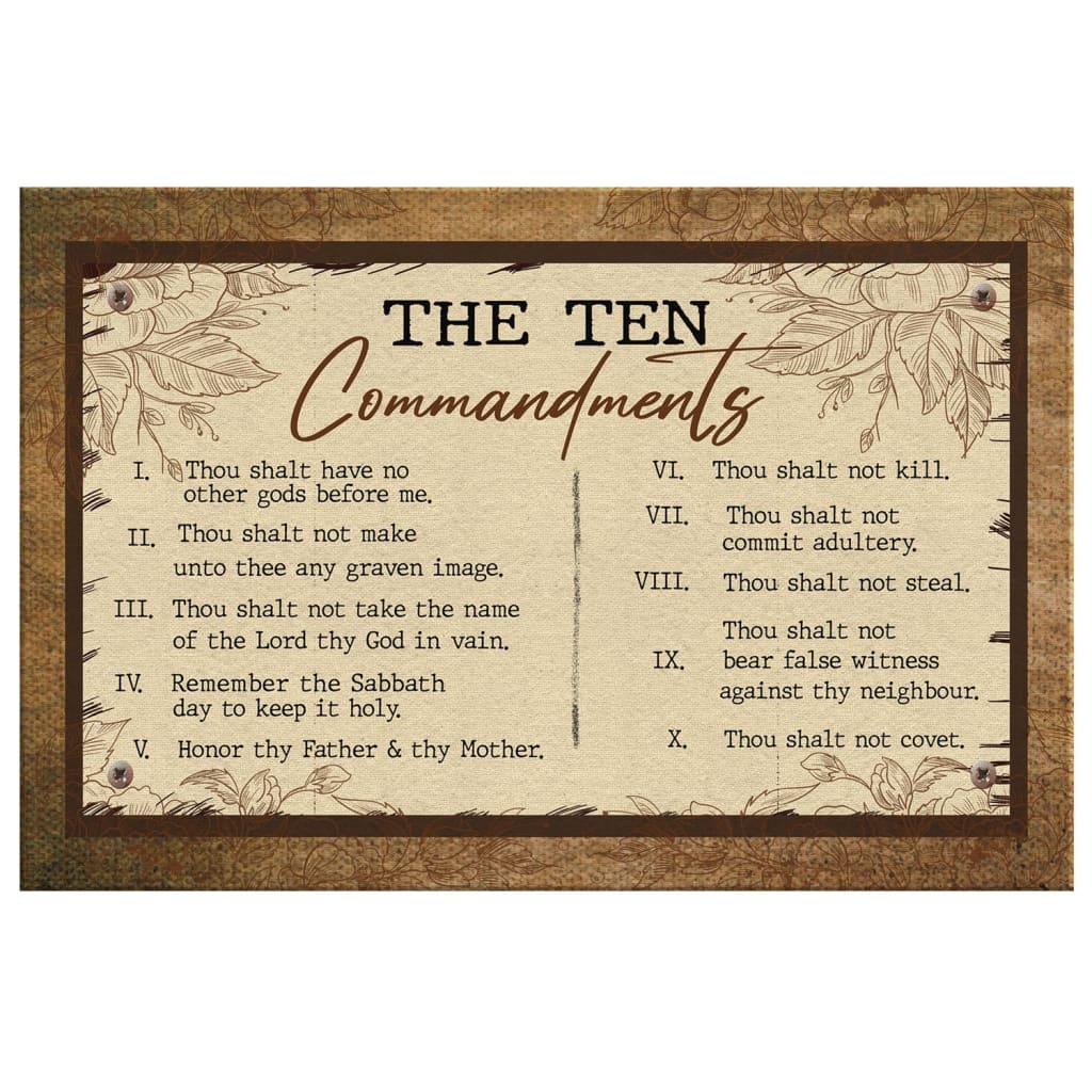 10 Commandments Wall Art Canvas