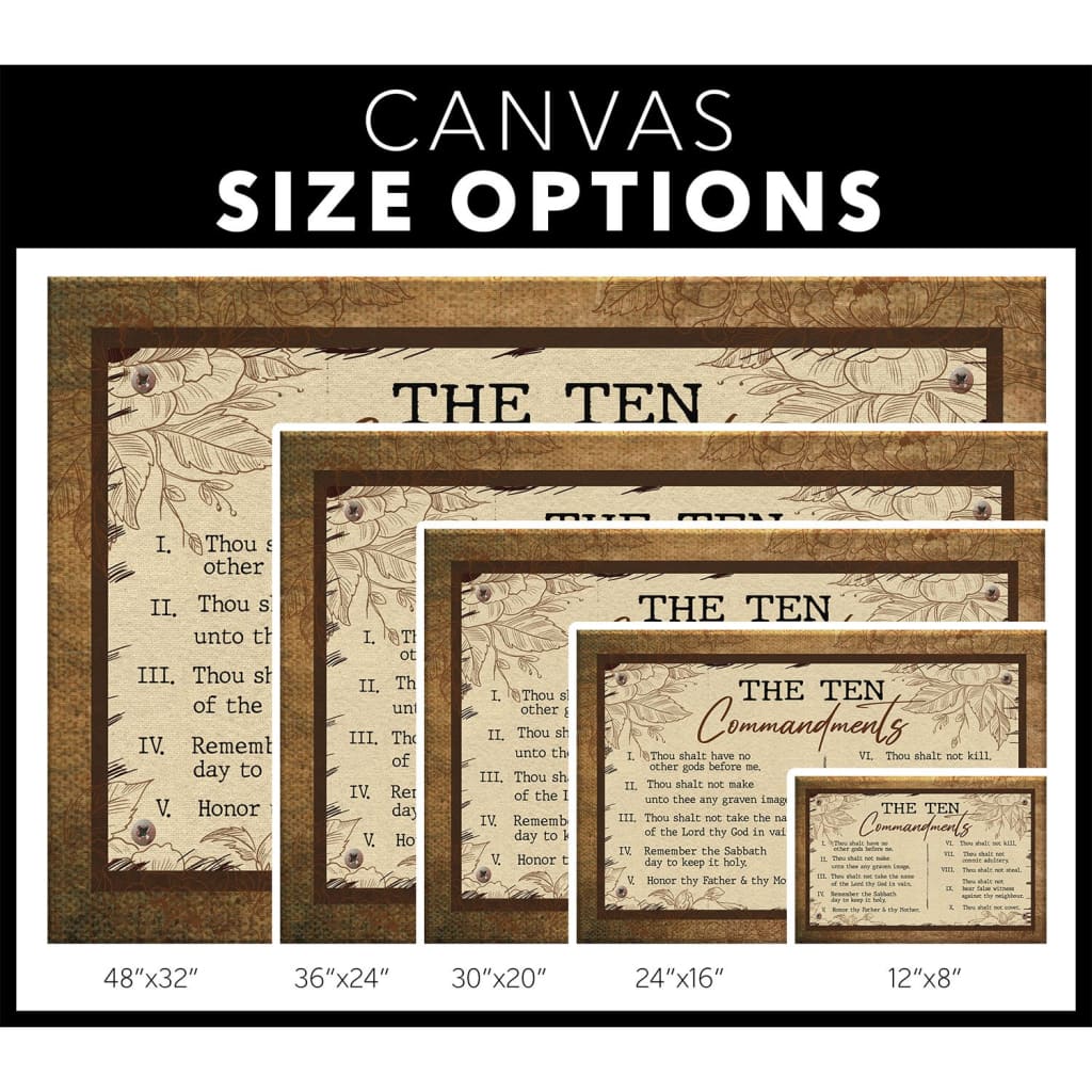 10 Commandments Wall Art Canvas