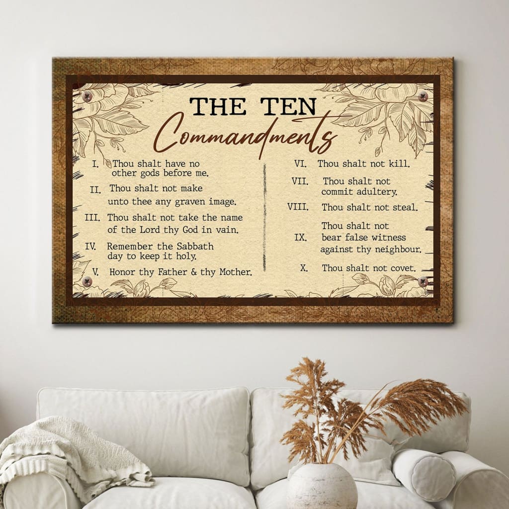 10 Commandments Wall Art Canvas