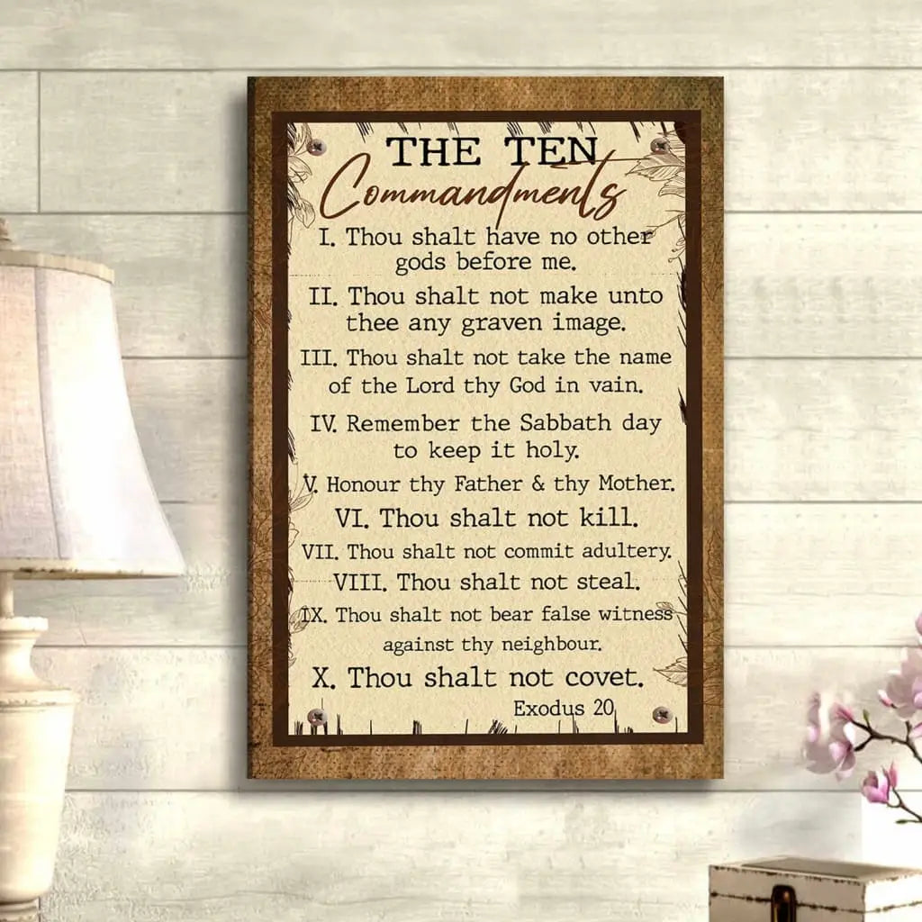 10 Commandments Wall Art Canvas