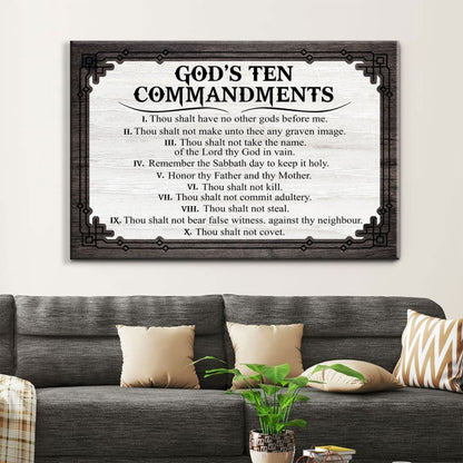 God's Ten Commandments Wall Art Canvas