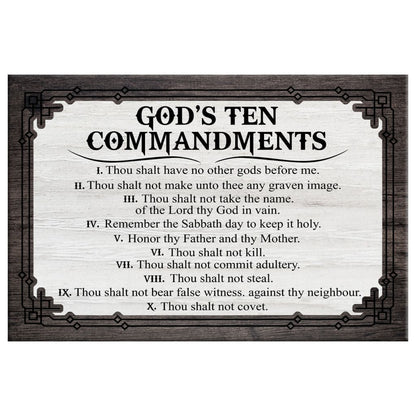 God's Ten Commandments Wall Art Canvas