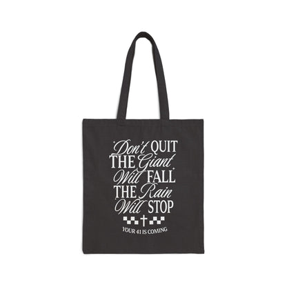 Inspirational Quote Tote Bag — “Don't Quit” Canvas Grocery & Book Tote