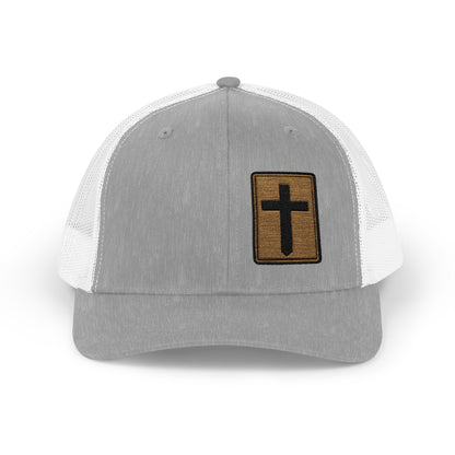 Christian Cross Trucker Cap – Vintage Patch Snapback Hat