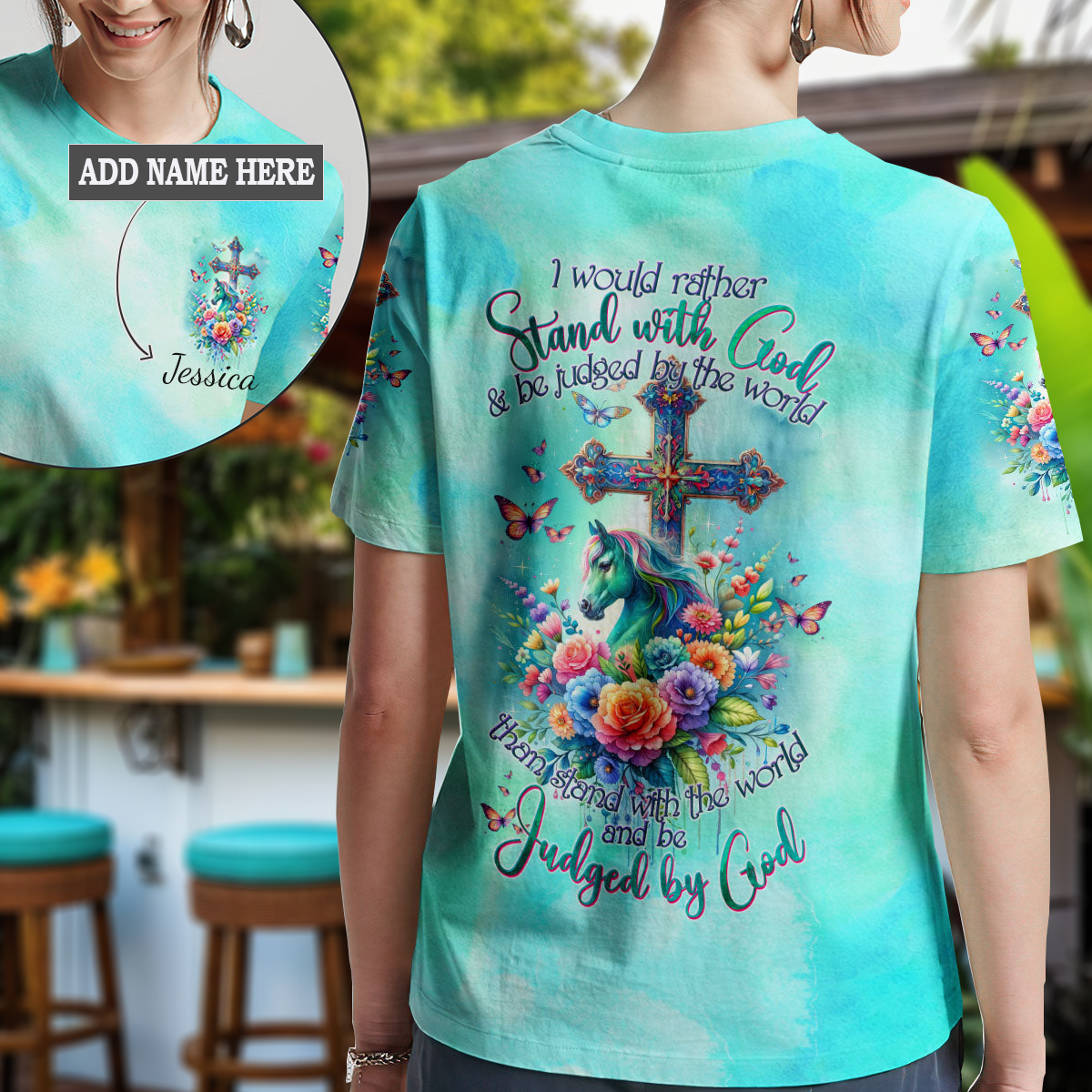 I Would Rather Stand With God Horse T-Shirt 2