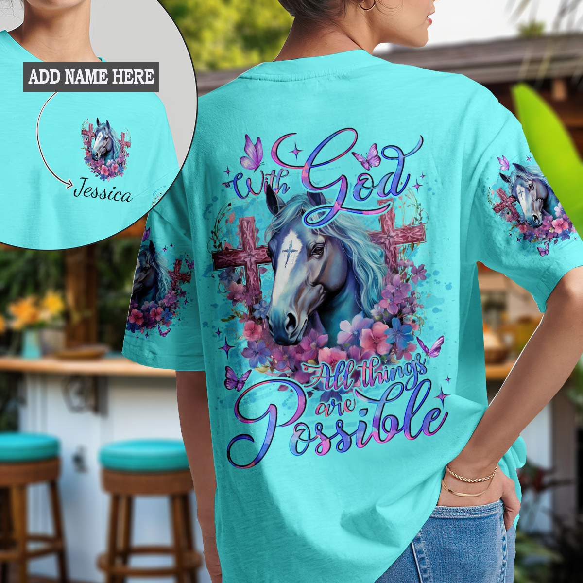 With God All Things Are Possible Horse T-Shirt 2