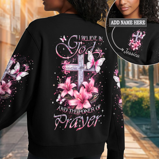 I Believe In God Women's All Over Print Sweatshirt 1