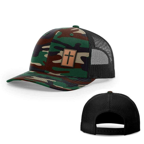 Cross Leather Patch Hats