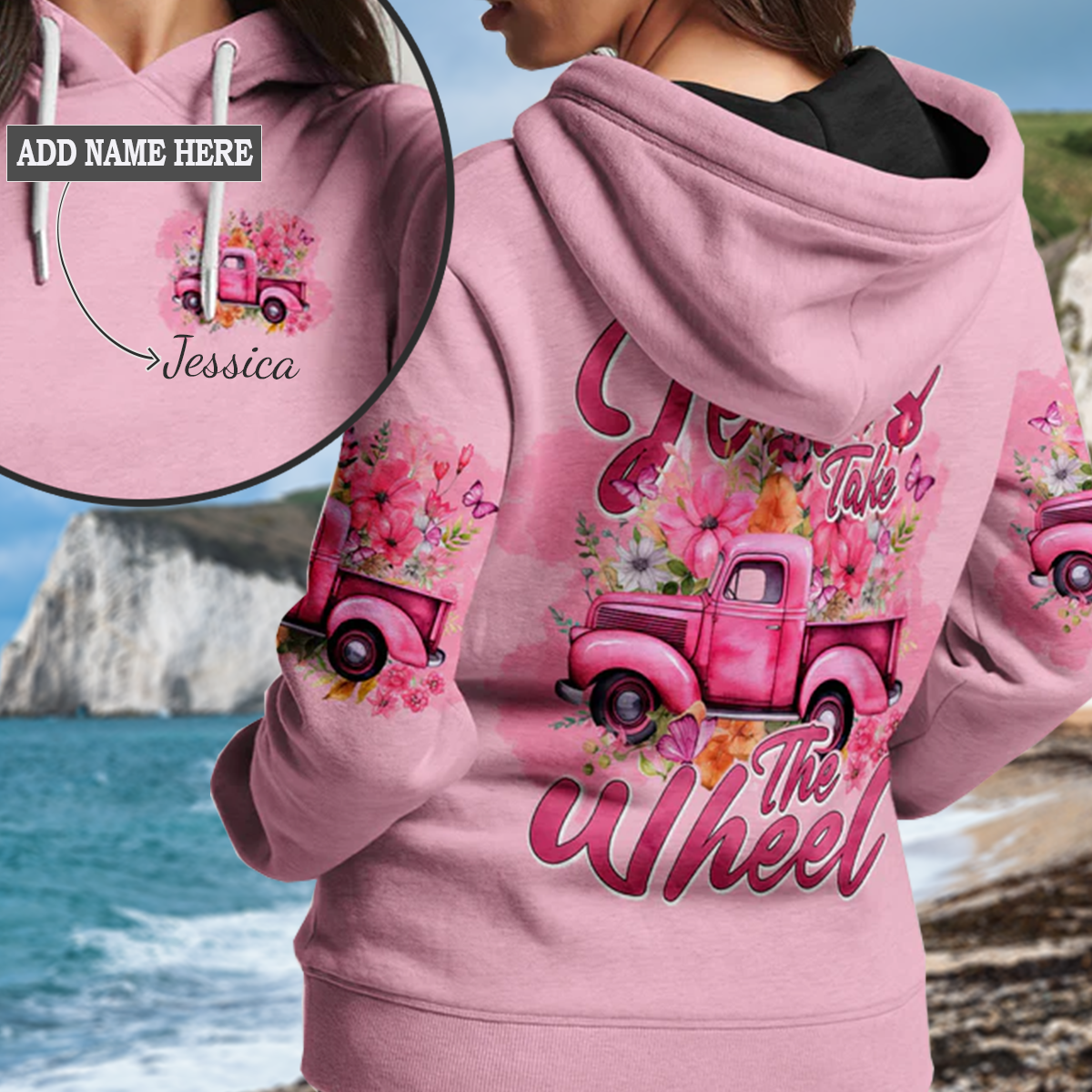 Jesus Take The Wheel Women's All Over Print Hoodie 4