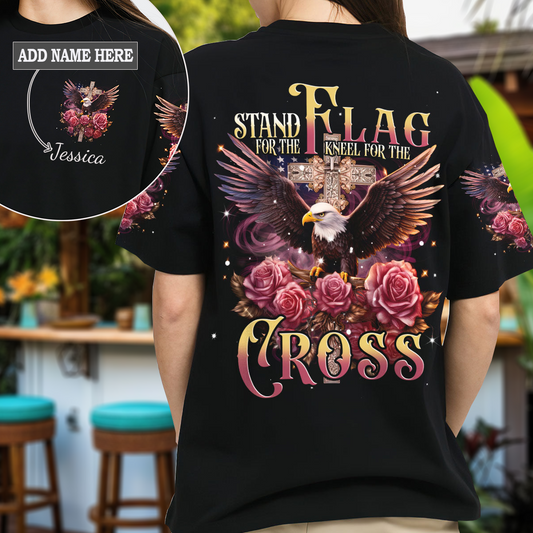 Stand For The Flag Kneel For The Cross Eagle T-Shirt