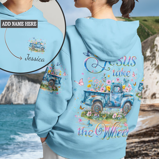 Jesus Take The Wheel Women's All Over Print Hoodie 8