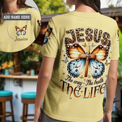 Jesus The Way The Truth The Life Butterfly T-Shirt