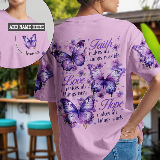 Faith Hope Love Butterflies T-Shirt 1