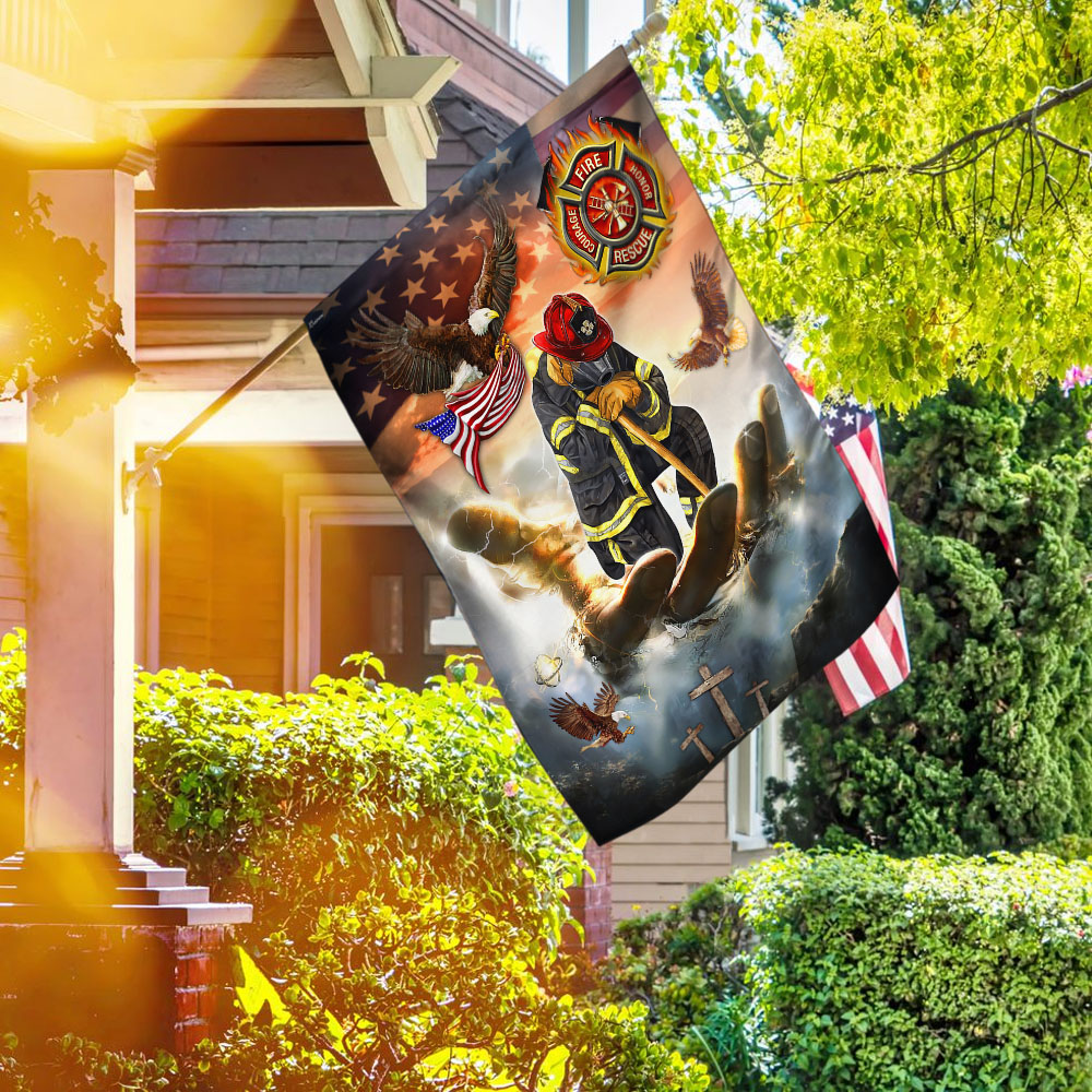 Firefighter Jesus Eagle Flag