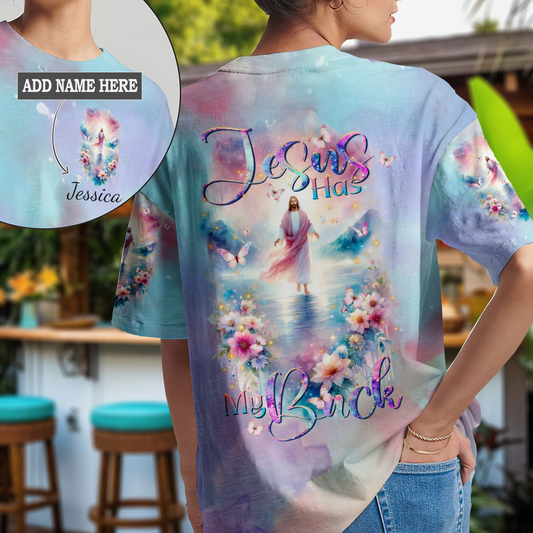 Jesus Has My Back Floral T-Shirt