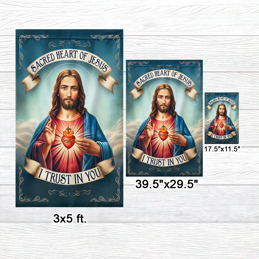 Sacred Heart Of Jesus I Trust In You Flag