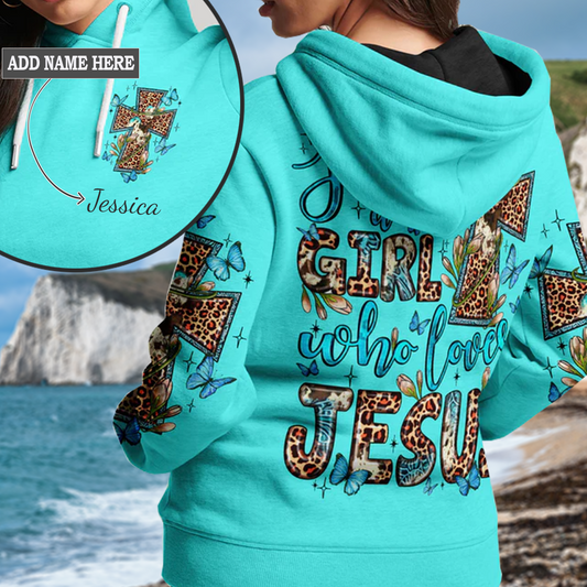 Just A Girl Who Loves Jesus Women's All Over Print Hoodie