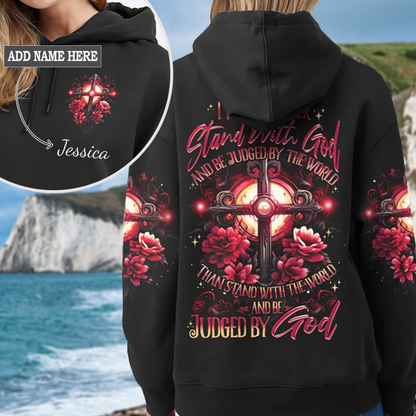 I Would Rather Stand With God Women's All Over Print Hoodie