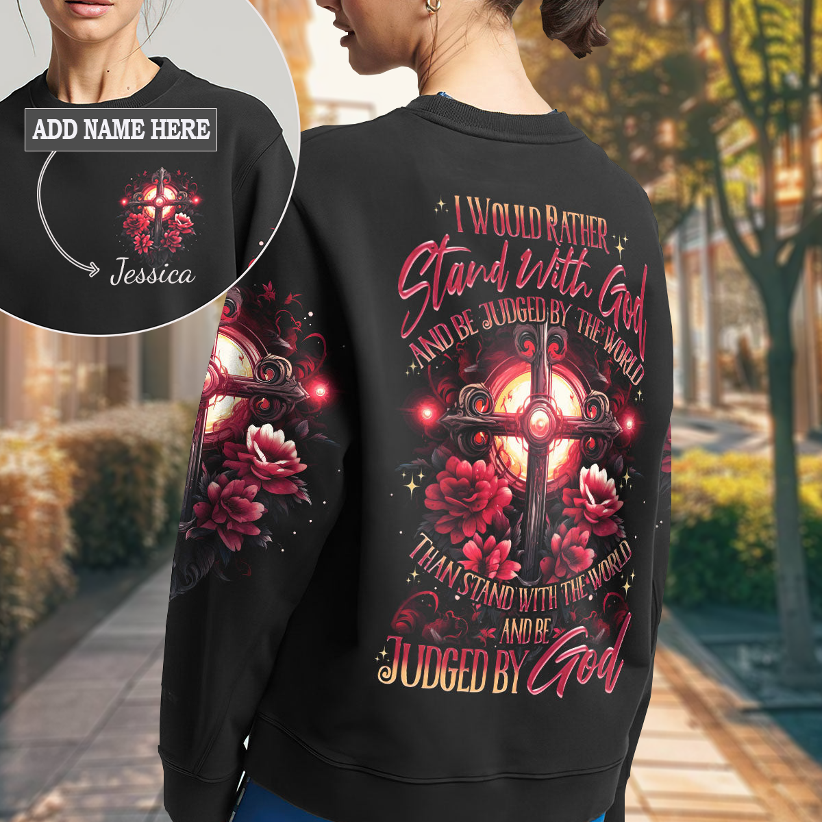 I Would Rather Stand With God Women's All Over Print Sweatshirt