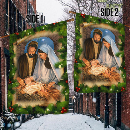 Jesus Is The Reason Christmas Flag Jesus Is Born Nativity Of Jesus TQN521Fv2