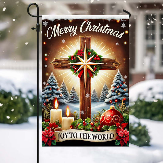 Christian Cross Christmas Flag Joy To The World Jesus Christ Flag