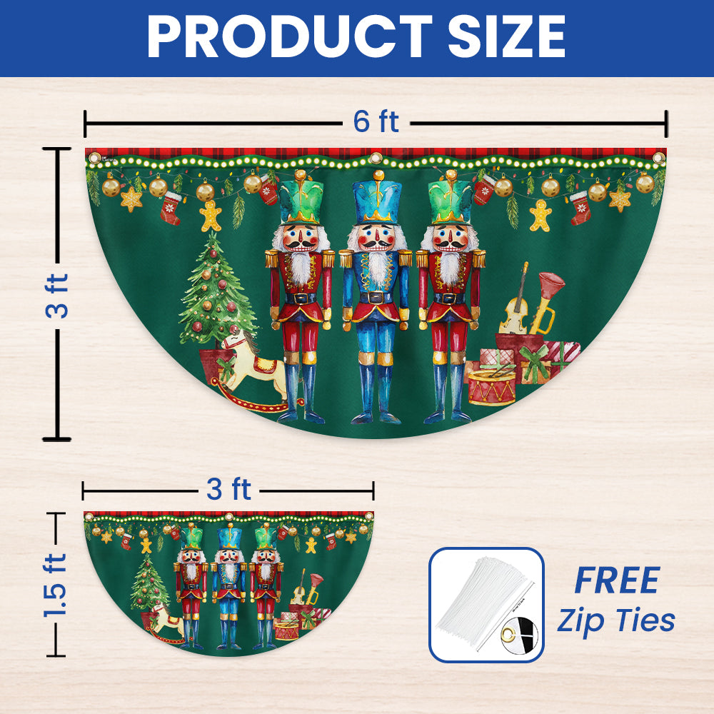 Nutcracker Merry Christmas Non-Pleated Fan Flag