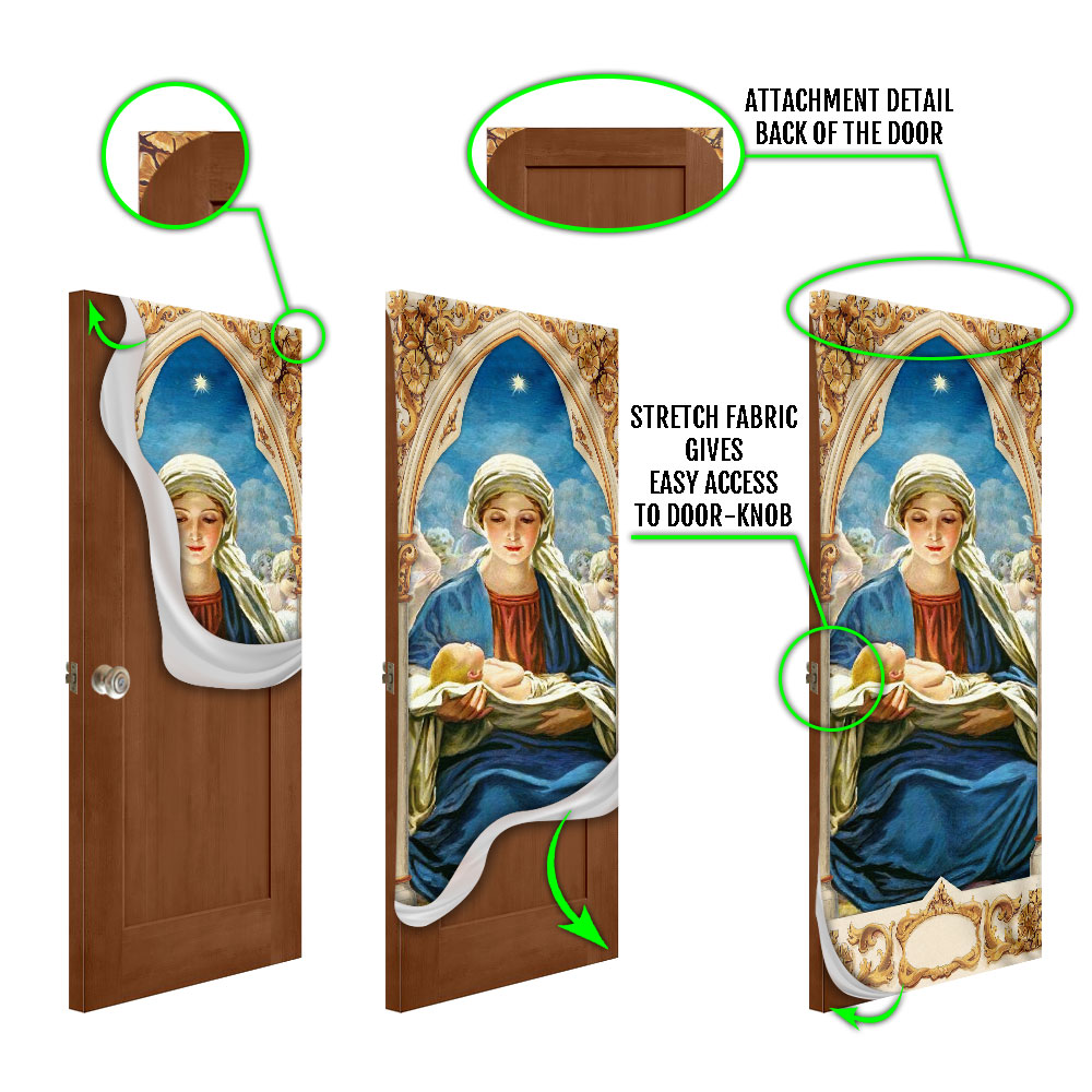 Mary Gives Birth To Jesus Door Cover