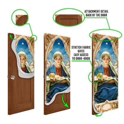 Mary Gives Birth To Jesus Door Cover