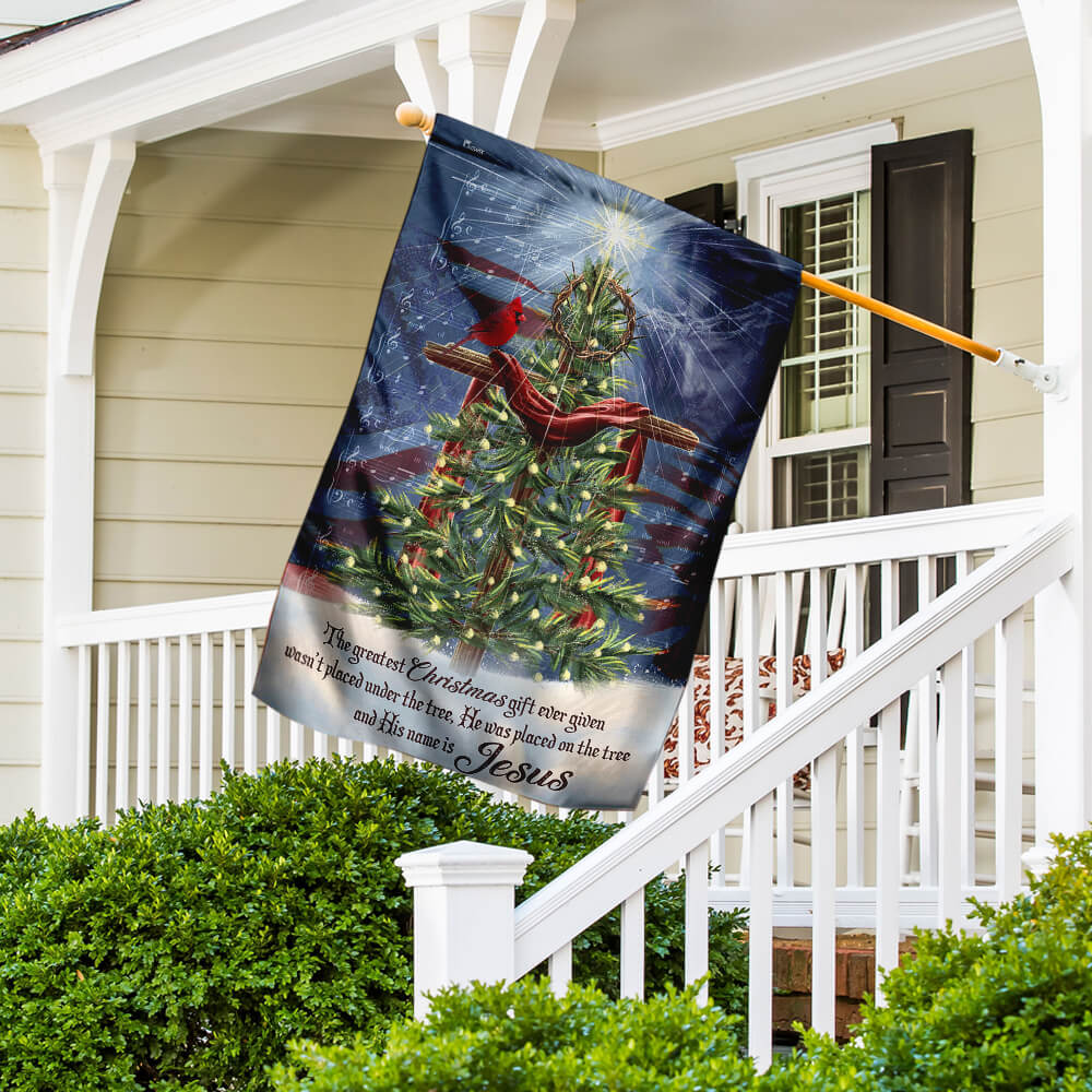 Jesus Christ The Greatest Gift Christmas Flag